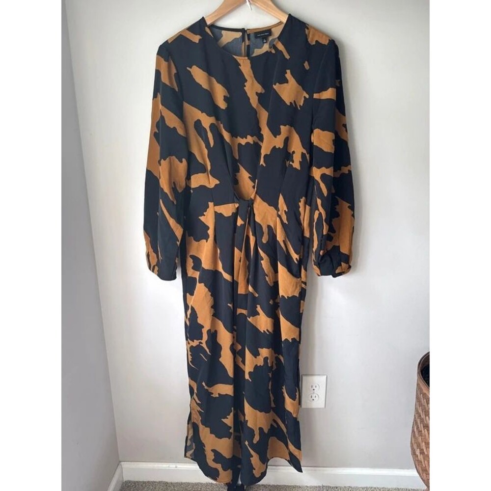 Who What Wear Abstract Print Tie Front Maxi Dress Large